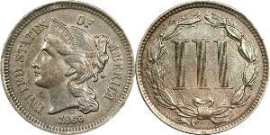 3 Cent Vereinigten Staaten von Amerika (1776 - ) Kupfer/Nickel 