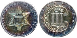 3 Cent Vereinigten Staaten von Amerika (1776 - ) Silber/Kupfer 