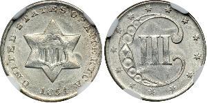 3 Cent Vereinigten Staaten von Amerika (1776 - ) Silber/Kupfer 