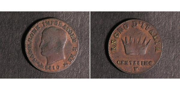 3 Centesimo Kingdom of Italy (Napoleonic) (1805–1814) Copper Napoleon (1769 - 1821)