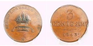 3 Centesimo Italie Cuivre 