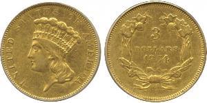 3 Dollar USA (1776 - ) Gold 