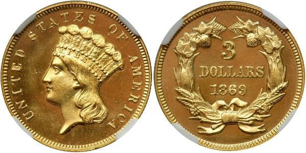 3 Dollar USA (1776 - ) Gold 