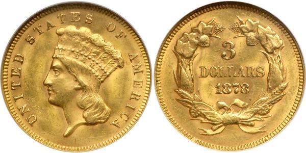 3 Dollar USA (1776 - ) Gold 