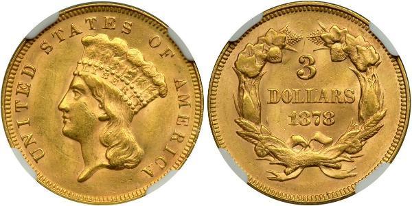 3 Dollar USA (1776 - ) Gold 