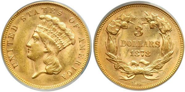3 Dollar USA (1776 - ) Gold 