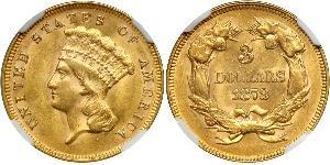 3 Dollar Vereinigten Staaten von Amerika (1776 - ) Gold 