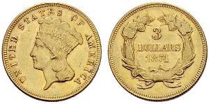 3 Dollar Vereinigten Staaten von Amerika (1776 - ) Gold 
