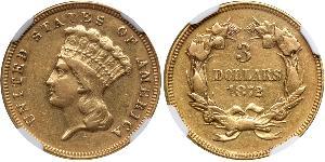 3 Dollar 美利堅合眾國 (1776 - ) 金 