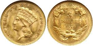 3 Dollar 美利堅合眾國 (1776 - ) 金 