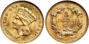 3 Dollar 美利堅合眾國 (1776 - ) 金 