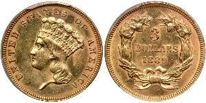 3 Dollar 美利堅合眾國 (1776 - ) 金 