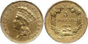 3 Dollar 美利堅合眾國 (1776 - ) 金 