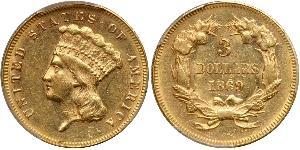 3 Dollar 美利堅合眾國 (1776 - ) 金 