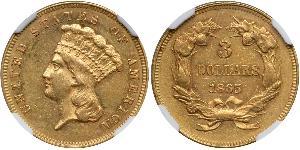 3 Dollar 美利堅合眾國 (1776 - ) 金 