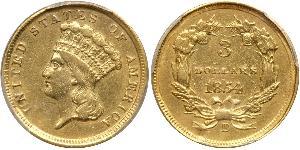3 Dollar 美利堅合眾國 (1776 - ) 金 