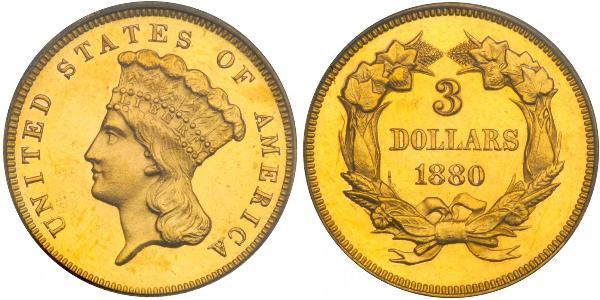 3 Dollar 美利堅合眾國 (1776 - ) 金 