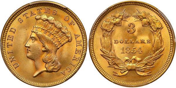 3 Dollar 美利堅合眾國 (1776 - ) 金 