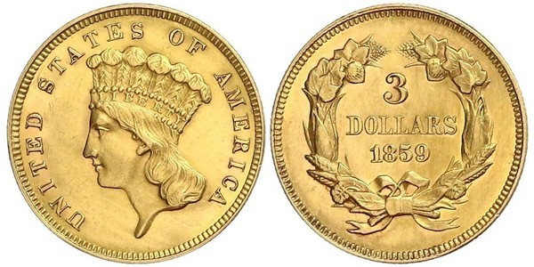 3 Dollar 美利堅合眾國 (1776 - ) 金 