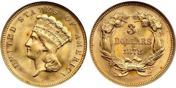 3 Dollar 美利堅合眾國 (1776 - ) 金 