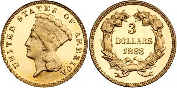 3 Dollar 美利堅合眾國 (1776 - ) 金 