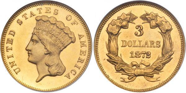 3 Dollar 美利堅合眾國 (1776 - ) 金 
