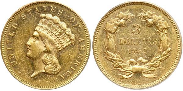 3 Dollar 美利堅合眾國 (1776 - ) 金 