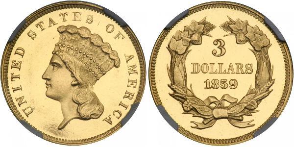3 Dollar 美利堅合眾國 (1776 - ) 金 