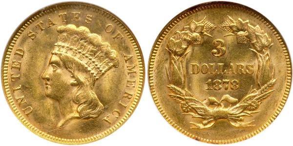 3 Dollar 美利堅合眾國 (1776 - ) 金 