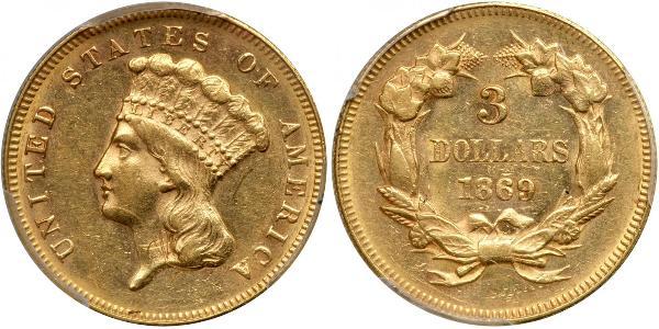 3 Dollar 美利堅合眾國 (1776 - ) 金 