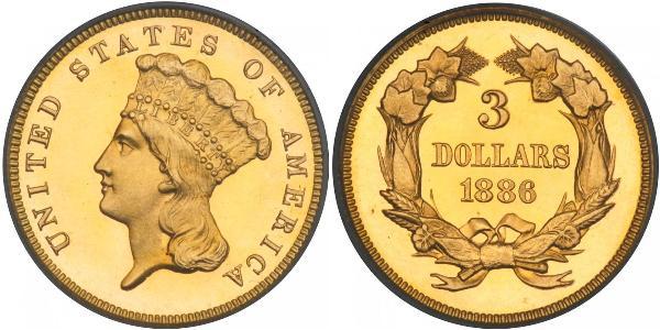 3 Dollar 美利堅合眾國 (1776 - ) 金 