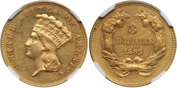 3 Dollar 美利堅合眾國 (1776 - ) 金 