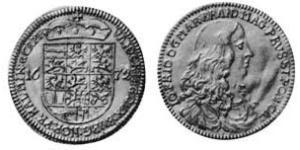 3 Ducat Principality of Ansbach (1398–1792) Gold John Frederick, Margrave of Brandenburg-Ansbach (1654 – 1686)