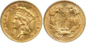 3 Dólar Estados Unidos de América (1776 - ) Oro 