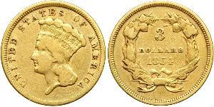 3 Dólar Estados Unidos de América (1776 - ) Oro 