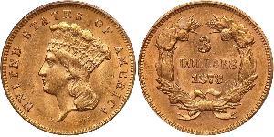 3 Dólar Estados Unidos de América (1776 - ) Oro 