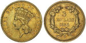 3 Dólar Estados Unidos de América (1776 - ) Oro 