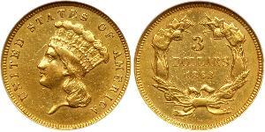 3 Dólar Estados Unidos de América (1776 - ) Oro 