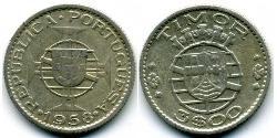 3 Escudo Portogallo / Timor Est (1702 - 1975) Argento 
