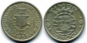 3 Escudo Portogallo / Timor Est (1702 - 1975) Argento 