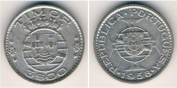3 Escudo 东帝汶 / 葡萄牙 銀 