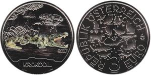 3 Euro Republic of Austria (1955 - ) Cobre 