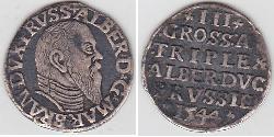 3 Grosh Allemagne / States of Germany / Margraviate of Brandenburg (1157–1806) Argent Albert de Brandebourg-Ansbach