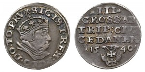 3 Grosh Pologne Argent Sigismund I the Old