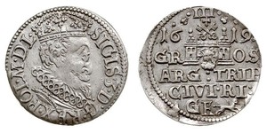 3 Grosh Pologne Argent Sigismund III