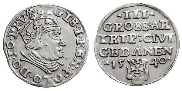 3 Grosh Pologne Argent Sigismund I the Old