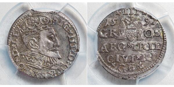 3 Grosh Pologne Argent Sigismund III