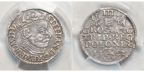 3 Grosh Poland Silver Stephen Báthory (1533-1586)