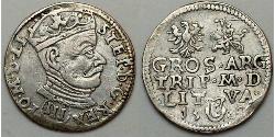 3 Grosh Polish-Lithuanian Commonwealth (1569-1795) 銀 Stefan Batory (1533 - 1586)