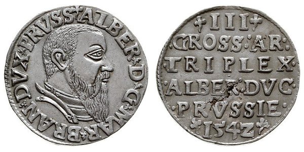 3 Grosh 德国 / Margraviate of Brandenburg (1157–1806) / 联邦州 (德国) 銀 阿尔布雷希特 (普鲁士)